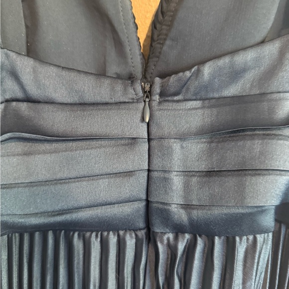 Lulu's Navy Blue Pleated Midi Dress - Picture 6 of 7